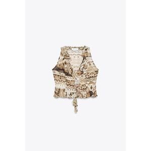 Zara TIE-DYE RUFFLED TOP